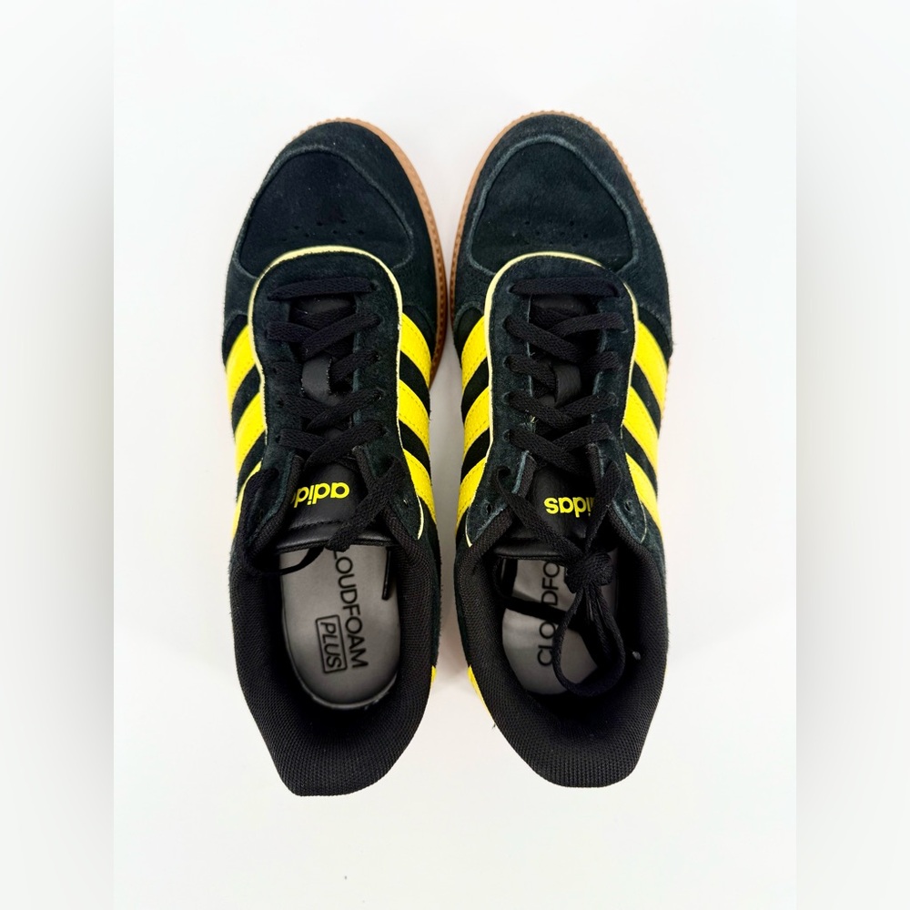 Adidas Men's Black and Yellow Cloudfoam Sneakers